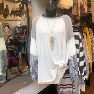 Snake Print Baseball Top